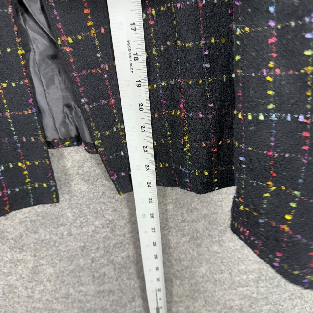 Studio I Blazer Women 12P Petite Black Plaid Open Front Long Sleeve Lined Casual - Picture 6 of 7